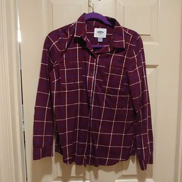 Maroon plaid blouse - Picture 1 of 1